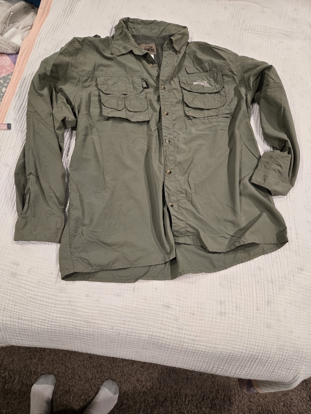Natural Gear Men's Moss Green Fishing Shirt